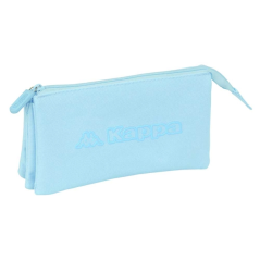 Trousse trois compartiments bleu clair