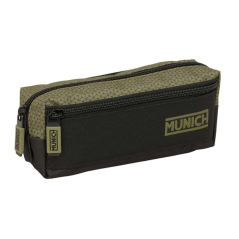 Trousse trois compartiments noir vert