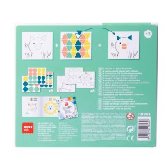 ✅ Apli Kids Jeu d'Autocollants Animaux - 8 Feuilles Illustrées de 200G - 8 Feuilles d'Autocollants Géométriqu en stock