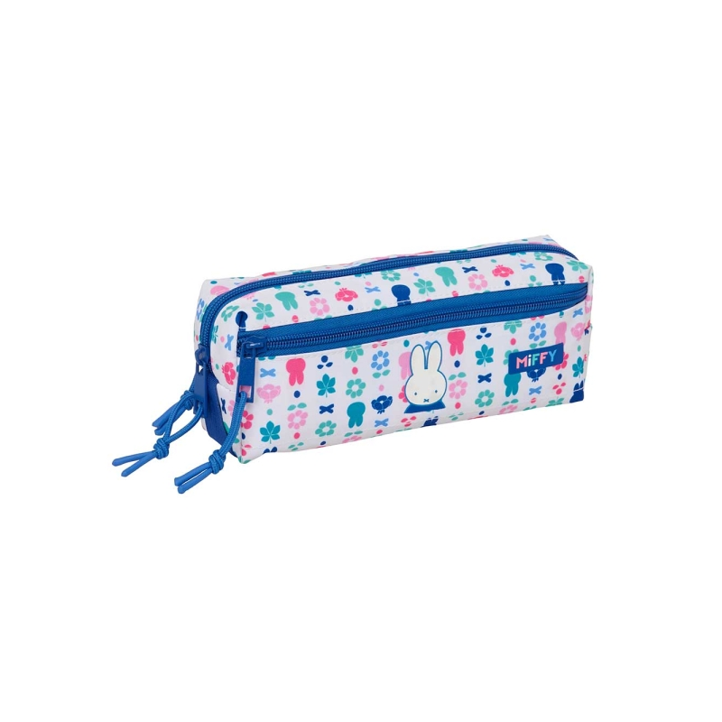 Trousse 3 compartiments Miffy Bunny blanc bleu 22 cm Trousse 3 compartiments Miffy Bunny blanc bleu 22 cm