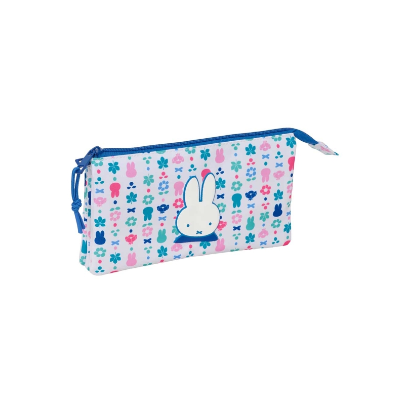 Trousse 3 compartiments Miffy Bunny blanc bleu 22 cm Trousse 3 compartiments Miffy Bunny blanc bleu 22 cm