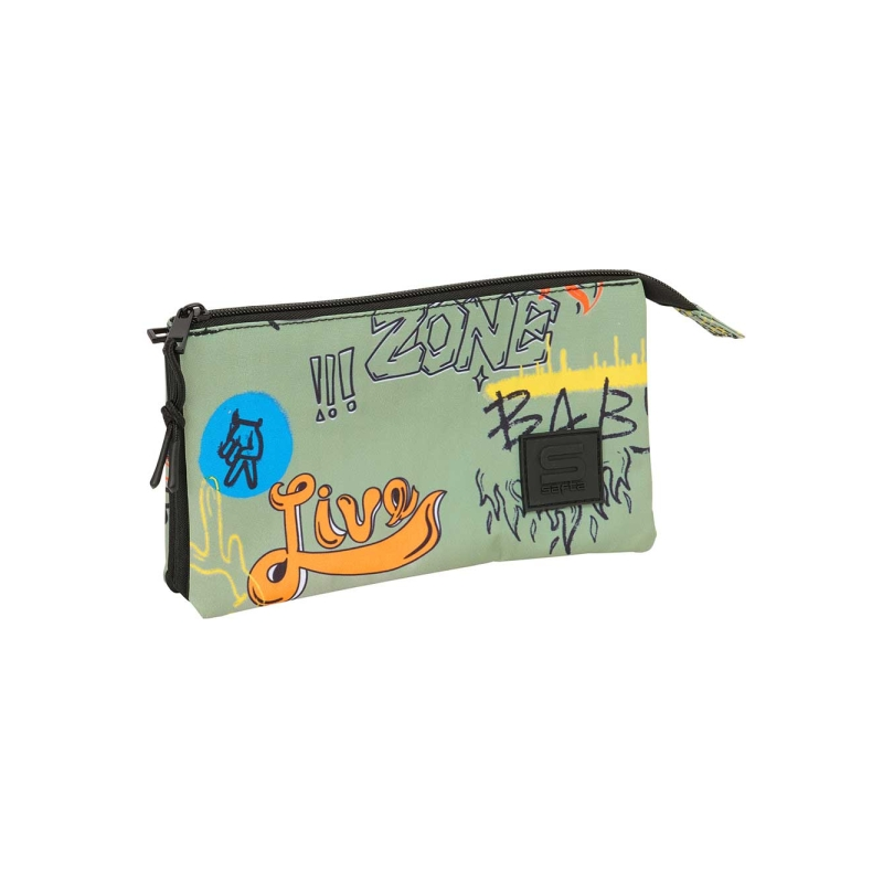 Trousse 3 compartiments Safta Graffiti Zone verte Trousse 3 compartiments Safta Graffiti Zone verte