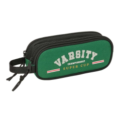 Trousse universitaire noir vert à deux compartiments