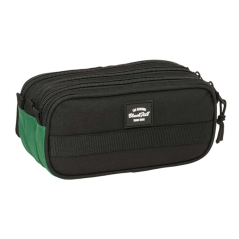 Trousse universitaire 3 compartiments Blackfit8 noir/vert