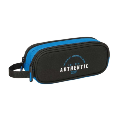 Trousse noire et bleue à deux compartiments