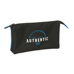 Trousse trois compartiments noir bleu