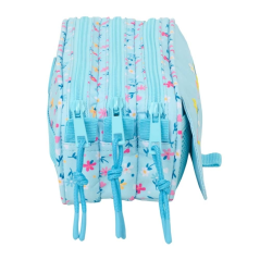Trousse trois compartiments bleu clair