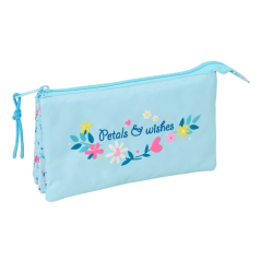 Trousse bleu clair trois compartiments
