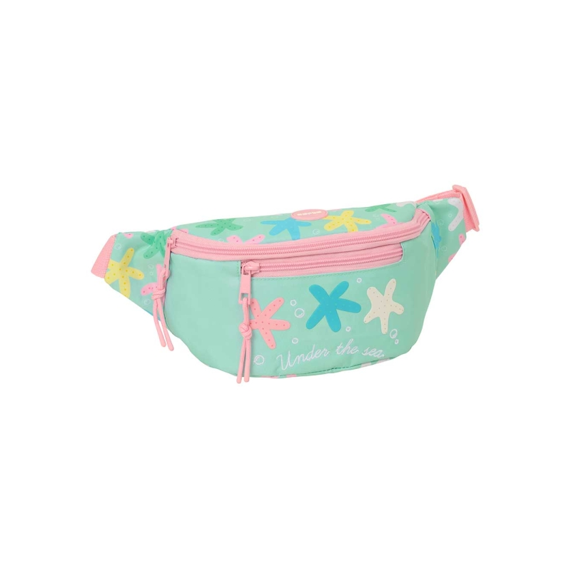 Sac banane vert étoiles avec poche frontale Sac banane vert étoiles avec poche frontale