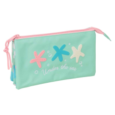 Trousse verte trois compartiments