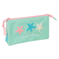 Trousse 3 compartiments Safta verte 22x12x3 cm Trousse 3 compartiments Safta verte 22x12x3 cm