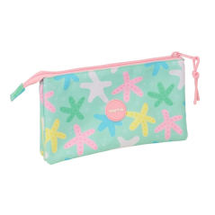 Trousse 3 compartiments Safta verte 22x12x3 cm