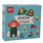 Apli Duo Yoga Puzzle - 24 pièces pour former 12 postures de yoga - Pièces résistantes et faciles à manipuler - Développe les