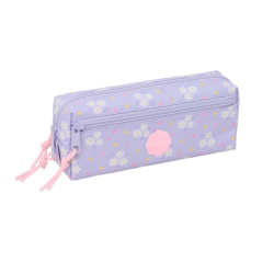 Trousse violette trois compartiments zippés