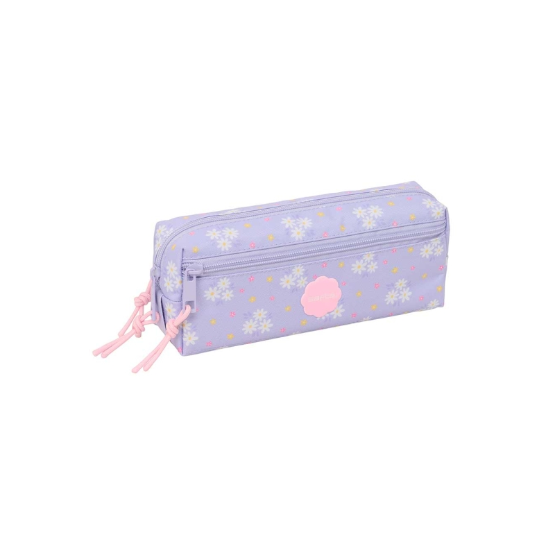 Trousse 3 compartiments zippés violette 220x60x85 mm Trousse 3 compartiments zippés violette 220x60x85 mm
