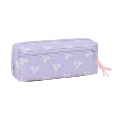 Trousse 3 compartiments zippés violette 220x60x85 mm