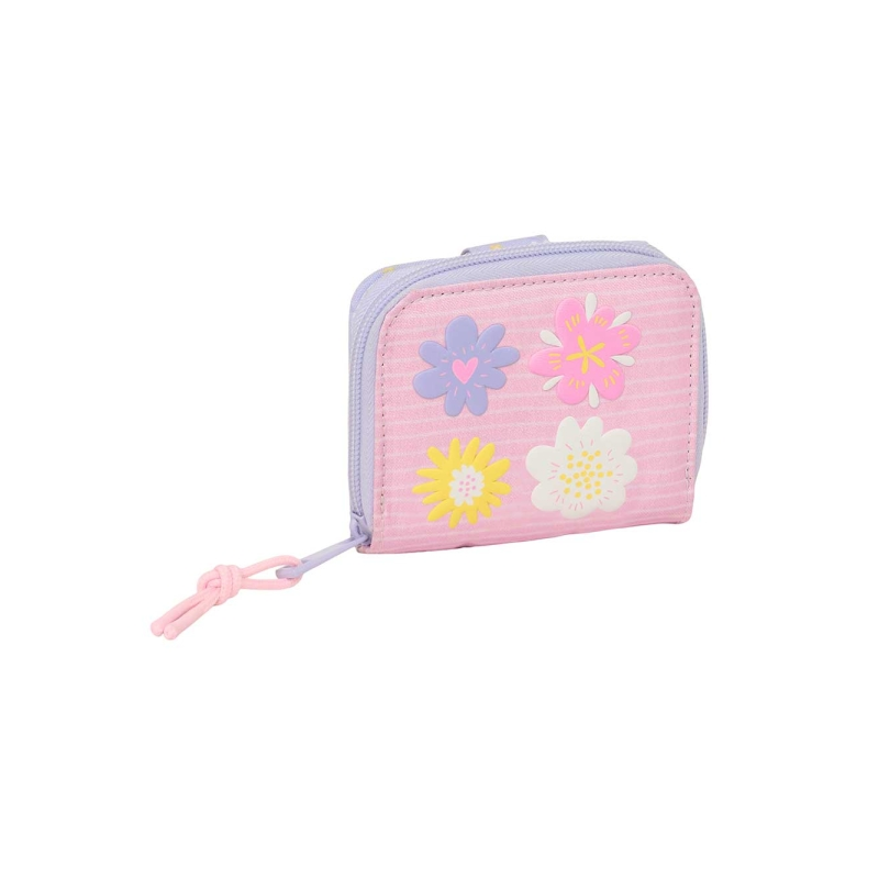Porte-monnaie Safta rose pastel avec compartiments Porte-monnaie Safta rose pastel avec compartiments