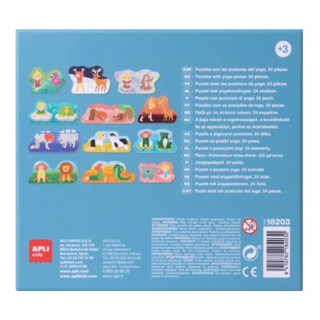 Apli Duo Yoga Puzzle - 24 pièces pour former 12 postures de yoga - Pièces résistantes et faciles à manipuler - Développe les