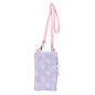 Étui portefeuille téléphone rose pastel 17,5 cm