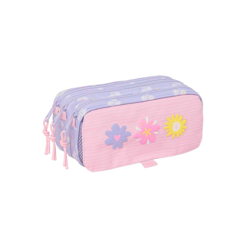 Trousse 3 compartiments Safta rose pastel Trousse 3 compartiments Safta rose pastel
