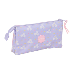 Trousse 3 compartiments zippés Safta rose pastel 0,6 L
