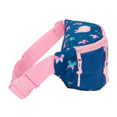 Sac banane bleu marine papillons