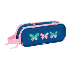 Trousse double compartiments bleu marine