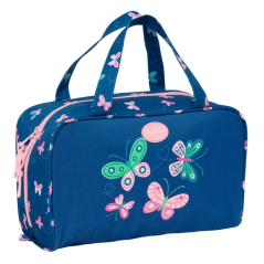 Trousse de toilette bleu marine papillons