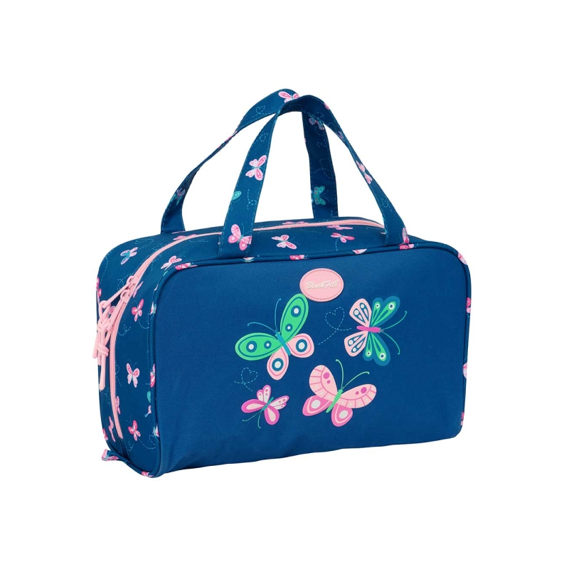 Trousse de toilette Blackfit8 papillons bleu marine