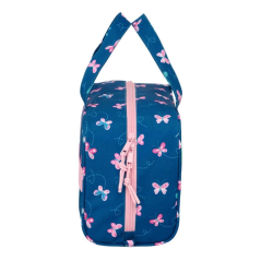 Trousse de toilette bleu marine papillons