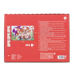 Puzzle d'observation du château d'Apli Kids - 104 pièces de 5x5 cm - Taille 64,5x41,5 cm - Comprend une affiche et 3 feuilles