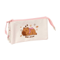 Trousse 3 compartiments Safta Capibara rose pastel Trousse 3 compartiments Safta Capibara rose pastel
