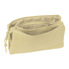 Trousse beige trois compartiments