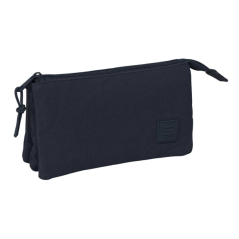 Trousse bleu foncé trois compartiments