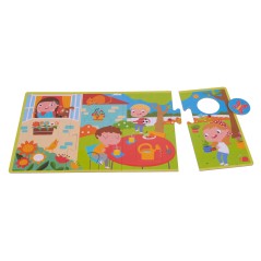 ✅ Apli Association Puzzle les 4 Saisons - 4 Puzzles de 4 Pièces xxl - Eléments Géométriques Découpés - Pui en stock