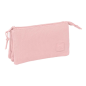 Trousse 3 compartiments rose à fermeture éclair 22x12x3 cm Trousse 3 compartiments rose à fermeture éclair 22x12x3 cm