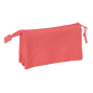 Trousse 3 compartiments Safta Basic corail 22x12x3 cm Trousse 3 compartiments Safta Basic corail 22x12x3 cm