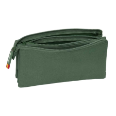 Trousse trois compartiments vert foncé