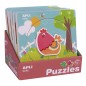 Apli Présentoir Puzzle en Bois - 198x198x18 mm - 6 Puzzles avec Cycle de Vie et Animal - Guide Imprimé - Haute Valeur