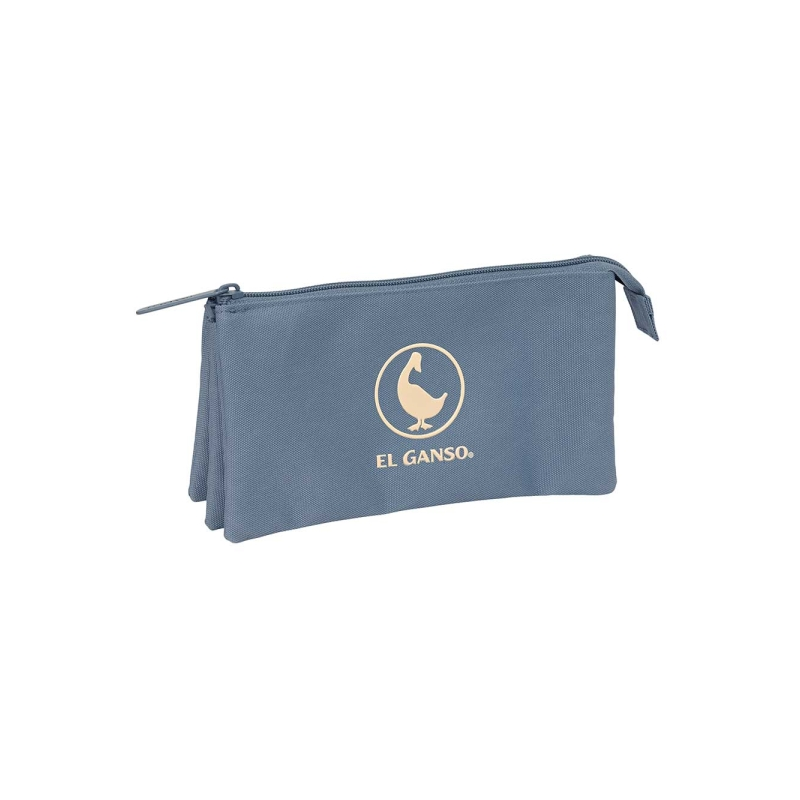 Trousse 3 compartiments Safta Basics bleue 22x12x3 cm Trousse 3 compartiments Safta Basics bleue 22x12x3 cm