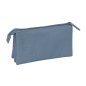 Trousse 3 compartiments Safta Basics bleue 22x12x3 cm Trousse 3 compartiments Safta Basics bleue 22x12x3 cm