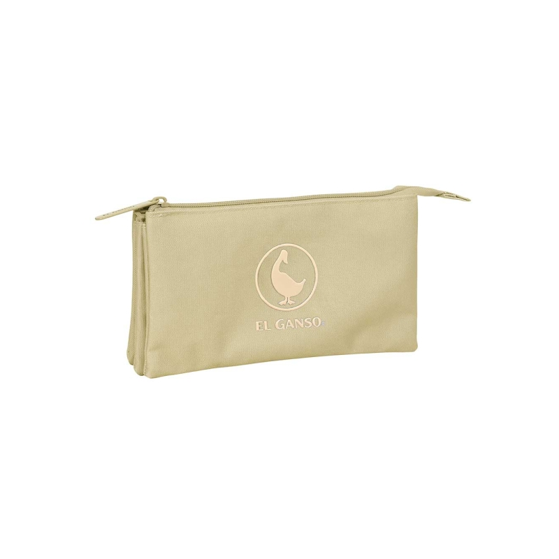 Trousse 3 compartiments sable 22x12x3 cm Trousse 3 compartiments sable 22x12x3 cm