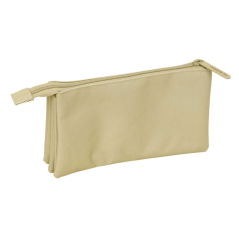 Trousse 3 compartiments sable 22x12x3 cm