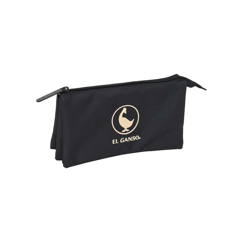 Trousse 3 compartiments Safta Basics gris foncé
