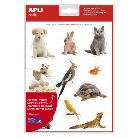 ✅ LOT de 5 Autocollants Apli réalistes sur le thème des animaux de compagnie - 132 autocollants sur 12 feuille en stock