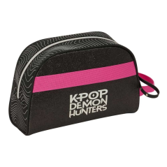Trousse K-Pop Demon Hunters noire et rose 28x18x10