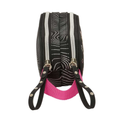 Trousse noir rose compartiments