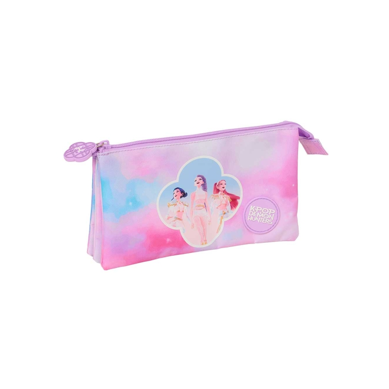 Trousse K-Pop Demon Hunters 3 compartiments multicolore 22 cm