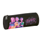 Trousse ronde K-Pop Demon Hunters noire et rose Trousse ronde K-Pop Demon Hunters noire et rose