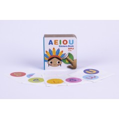 Carnet d'autocollants éducatifs Apli Vocal - Format 100x100x40 - 10 pages de carton rigide 3 mm - 5 feuilles d'autocollants